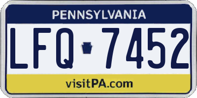 PA license plate LFQ7452
