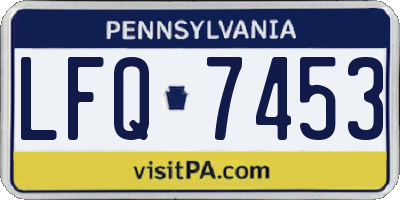 PA license plate LFQ7453