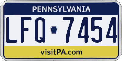 PA license plate LFQ7454