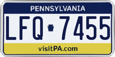 PA license plate LFQ7455