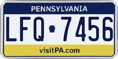 PA license plate LFQ7456