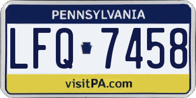 PA license plate LFQ7458