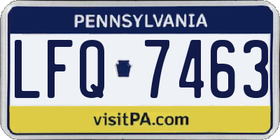 PA license plate LFQ7463