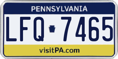 PA license plate LFQ7465