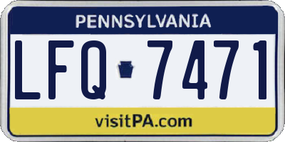 PA license plate LFQ7471