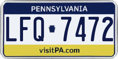 PA license plate LFQ7472