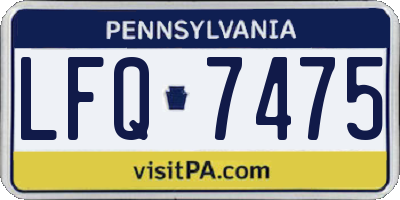 PA license plate LFQ7475