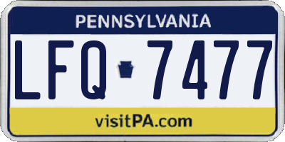 PA license plate LFQ7477