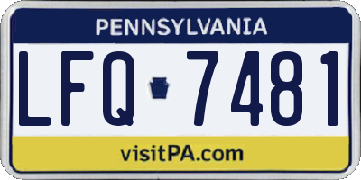 PA license plate LFQ7481