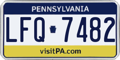 PA license plate LFQ7482