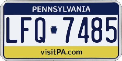 PA license plate LFQ7485