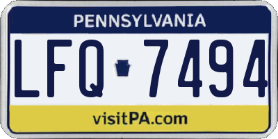 PA license plate LFQ7494