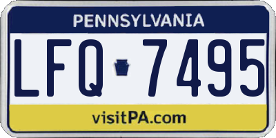 PA license plate LFQ7495