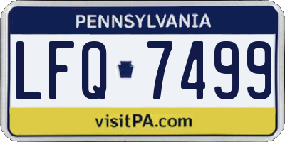 PA license plate LFQ7499
