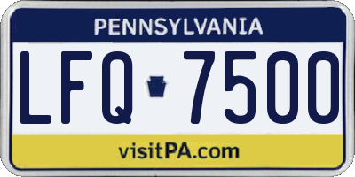 PA license plate LFQ7500