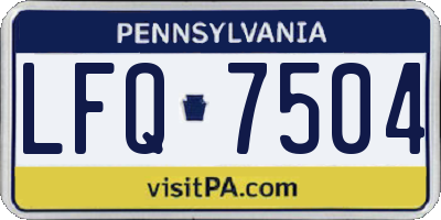 PA license plate LFQ7504