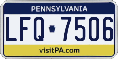 PA license plate LFQ7506