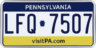 PA license plate LFQ7507