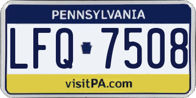PA license plate LFQ7508