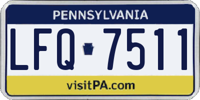 PA license plate LFQ7511