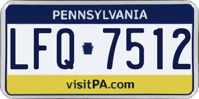 PA license plate LFQ7512