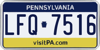 PA license plate LFQ7516