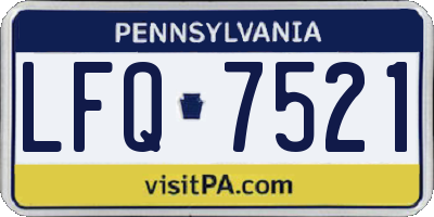 PA license plate LFQ7521