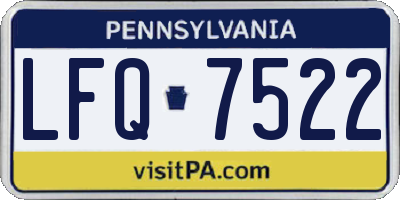 PA license plate LFQ7522