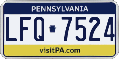 PA license plate LFQ7524