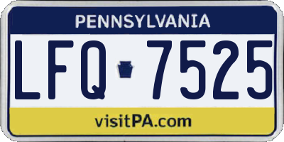 PA license plate LFQ7525