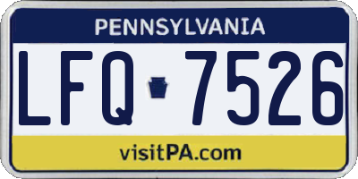 PA license plate LFQ7526