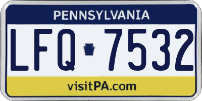 PA license plate LFQ7532