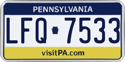 PA license plate LFQ7533