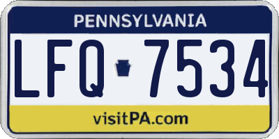 PA license plate LFQ7534