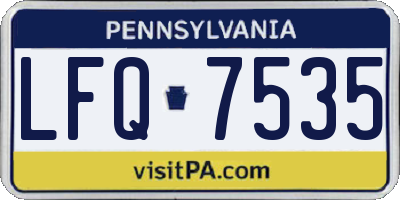 PA license plate LFQ7535