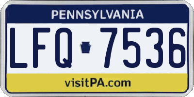 PA license plate LFQ7536