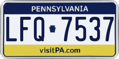 PA license plate LFQ7537
