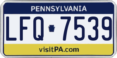 PA license plate LFQ7539