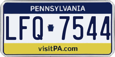 PA license plate LFQ7544