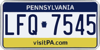 PA license plate LFQ7545