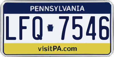 PA license plate LFQ7546