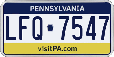 PA license plate LFQ7547