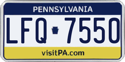 PA license plate LFQ7550