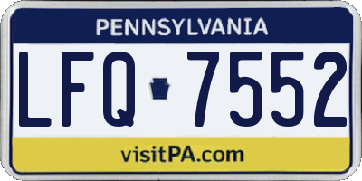 PA license plate LFQ7552