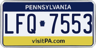 PA license plate LFQ7553