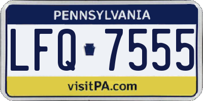 PA license plate LFQ7555