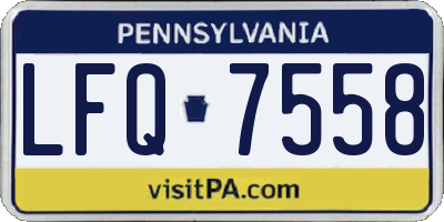 PA license plate LFQ7558