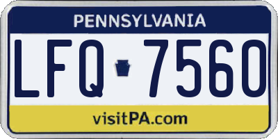 PA license plate LFQ7560