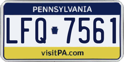 PA license plate LFQ7561