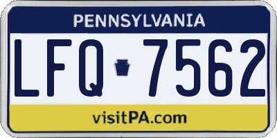 PA license plate LFQ7562
